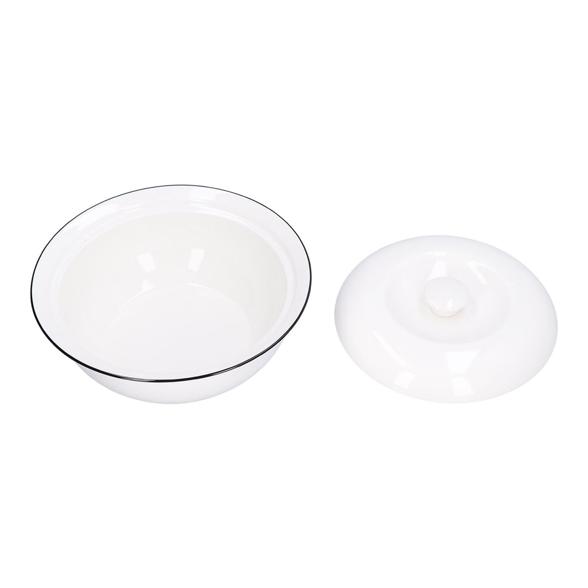 9in Soup Bowl with Lid Large Capacity 1500ml Stew Bowl Harmless White Ceramic Kitchen Bowl