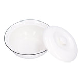 9in Soup Bowl with Lid Large Capacity 1500ml Stew Bowl Harmless White Ceramic Kitchen Bowl