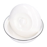 9in Soup Bowl with Lid Large Capacity 1500ml Stew Bowl Harmless White Ceramic Kitchen Bowl - 45-Degree Angle
