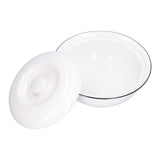 9in Soup Bowl with Lid Large Capacity 1500ml Stew Bowl Harmless White Ceramic Kitchen Bowl