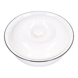 9in Soup Bowl with Lid Large Capacity 1500ml Stew Bowl Harmless White Ceramic Kitchen Bowl
