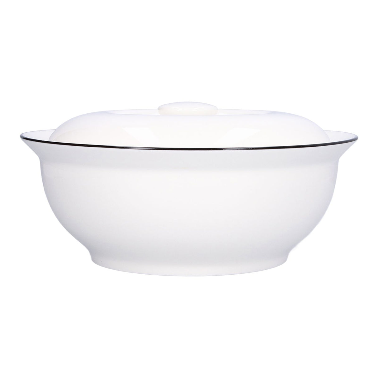 9in Soup Bowl with Lid Large Capacity 1500ml Stew Bowl Harmless White Ceramic Kitchen Bowl
