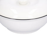 9in Soup Bowl with Lid Large Capacity 1500ml Stew Bowl Harmless White Ceramic Kitchen Bowl
