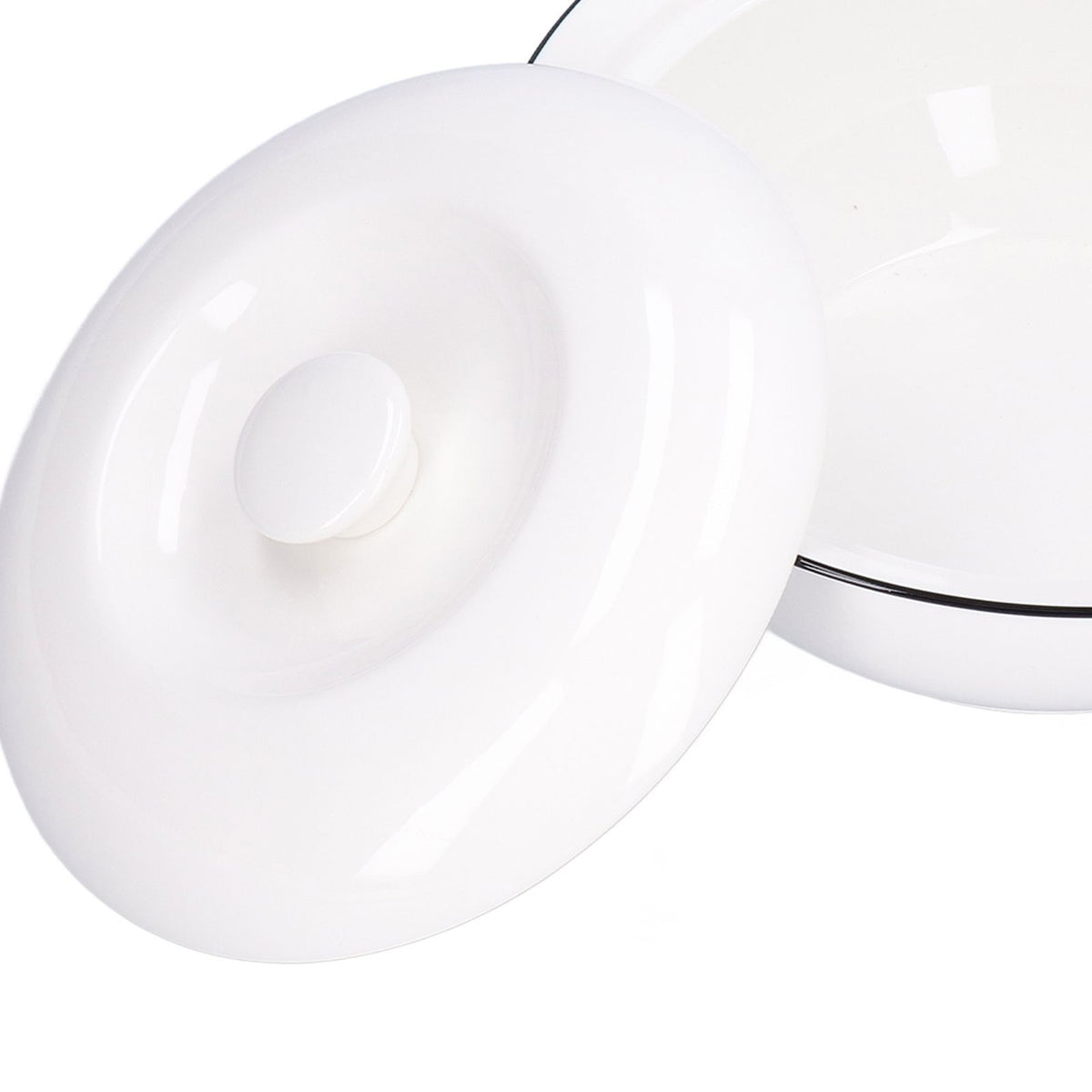 9in Soup Bowl with Lid Large Capacity 1500ml Stew Bowl Harmless White Ceramic Kitchen Bowl