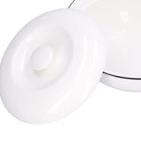 9in Soup Bowl with Lid Large Capacity 1500ml Stew Bowl Harmless White Ceramic Kitchen Bowl