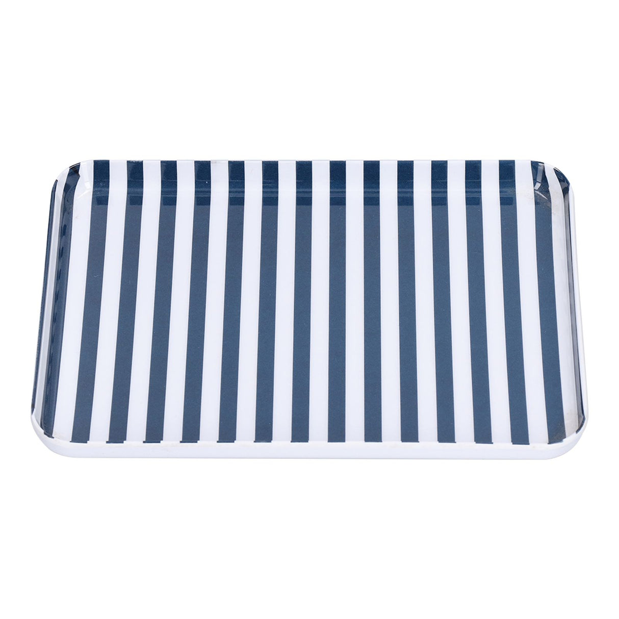 Fruit Tray Blue White Stripe Melamine Safe Environmentally Friendly Colourfast Dessert Platter for Restaurant
