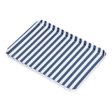 Fruit Tray Blue White Stripe Melamine Safe Environmentally Friendly Colourfast Dessert Platter for Restaurant