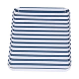 Fruit Tray Blue White Stripe Melamine Safe Environmentally Friendly Colourfast Dessert Platter for Restaurant - Low Angle