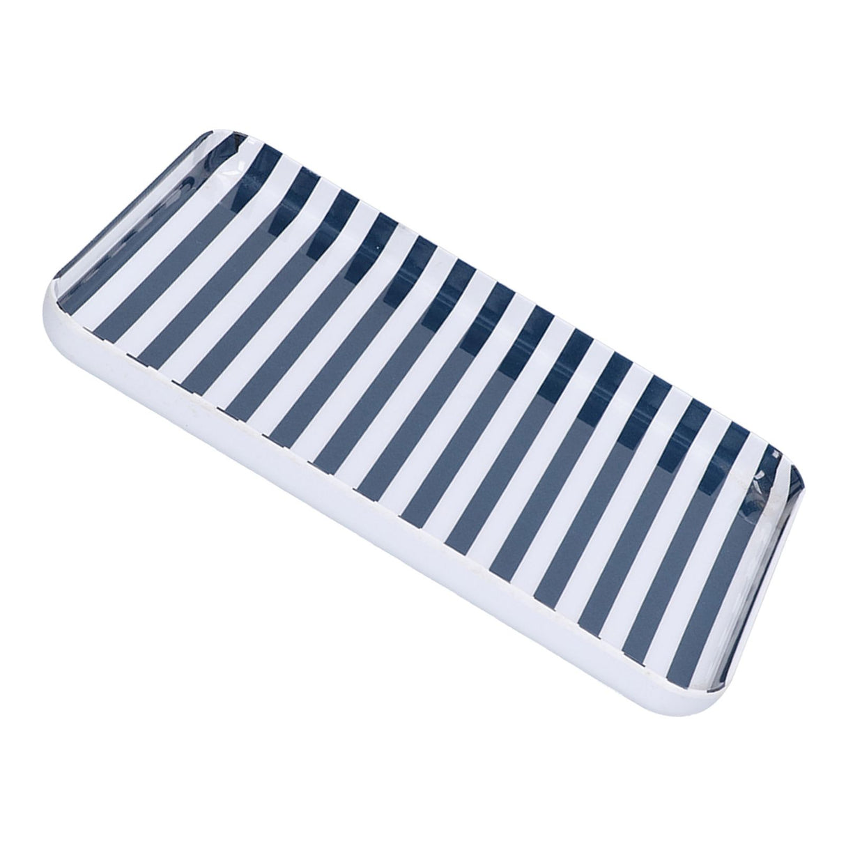 Fruit Tray Blue White Stripe Melamine Safe Environmentally Friendly Colourfast Dessert Platter for Restaurant