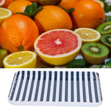 Fruit Tray Blue White Stripe Melamine Safe Environmentally Friendly Colourfast Dessert Platter for Restaurant - Extra Image