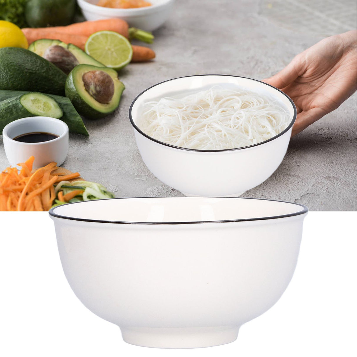Ceramic Bowl Fine Workmanship Underglaze Colour Environmental Friendly Ceramic Serving Bowls