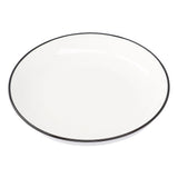 4Pcs Ceramic Dinner Plates Set Black Line Tableware 8 Inch Round Plate for Salads Steak Plate