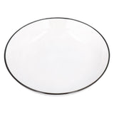 4Pcs Ceramic Dinner Plates Set Black Line Tableware 8 Inch Round Plate for Salads Steak Plate