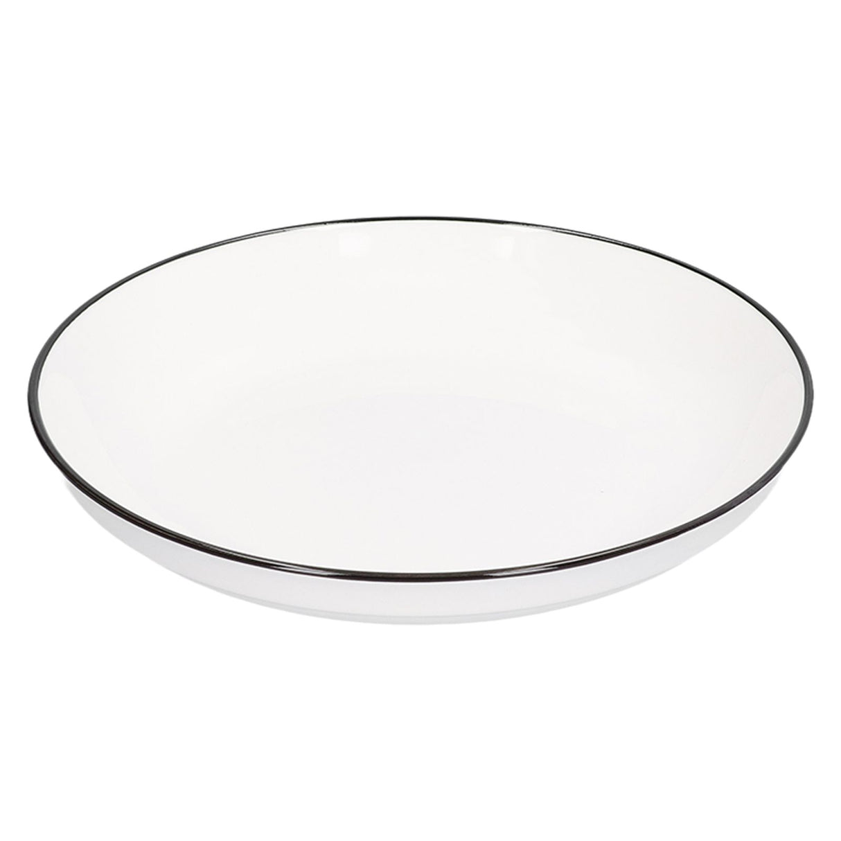 4Pcs Ceramic Dinner Plates Set Black Line Tableware 8 Inch Round Plate for Salads Steak Plate