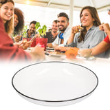 4Pcs Ceramic Dinner Plates Set Black Line Tableware 8 Inch Round Plate for Salads Steak Plate - Extra Image