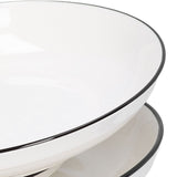 4Pcs Ceramic Dinner Plates Set Black Line Tableware 8 Inch Round Plate for Salads Steak Plate - Extra Image