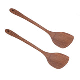2pcs Wooden Spatula Household Hanging Long Handle Flat Wooden Spatula for Mixing and Turning38.5cm / 15.2in - Extra Image