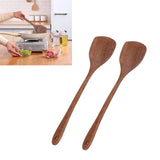 2pcs Wooden Spatula Household Hanging Long Handle Flat Wooden Spatula for Mixing and Turning38.5cm / 15.2in