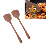 2pcs Wooden Spatula Household Hanging Long Handle Flat Wooden Spatula for Mixing and Turning38.5cm / 15.2in