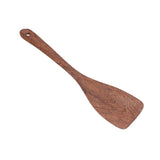Natural Wood Long Handle Spatula Frying Spatula Round Hole Wall Mounted Kitchen UtensilOblique Spatula - Front View