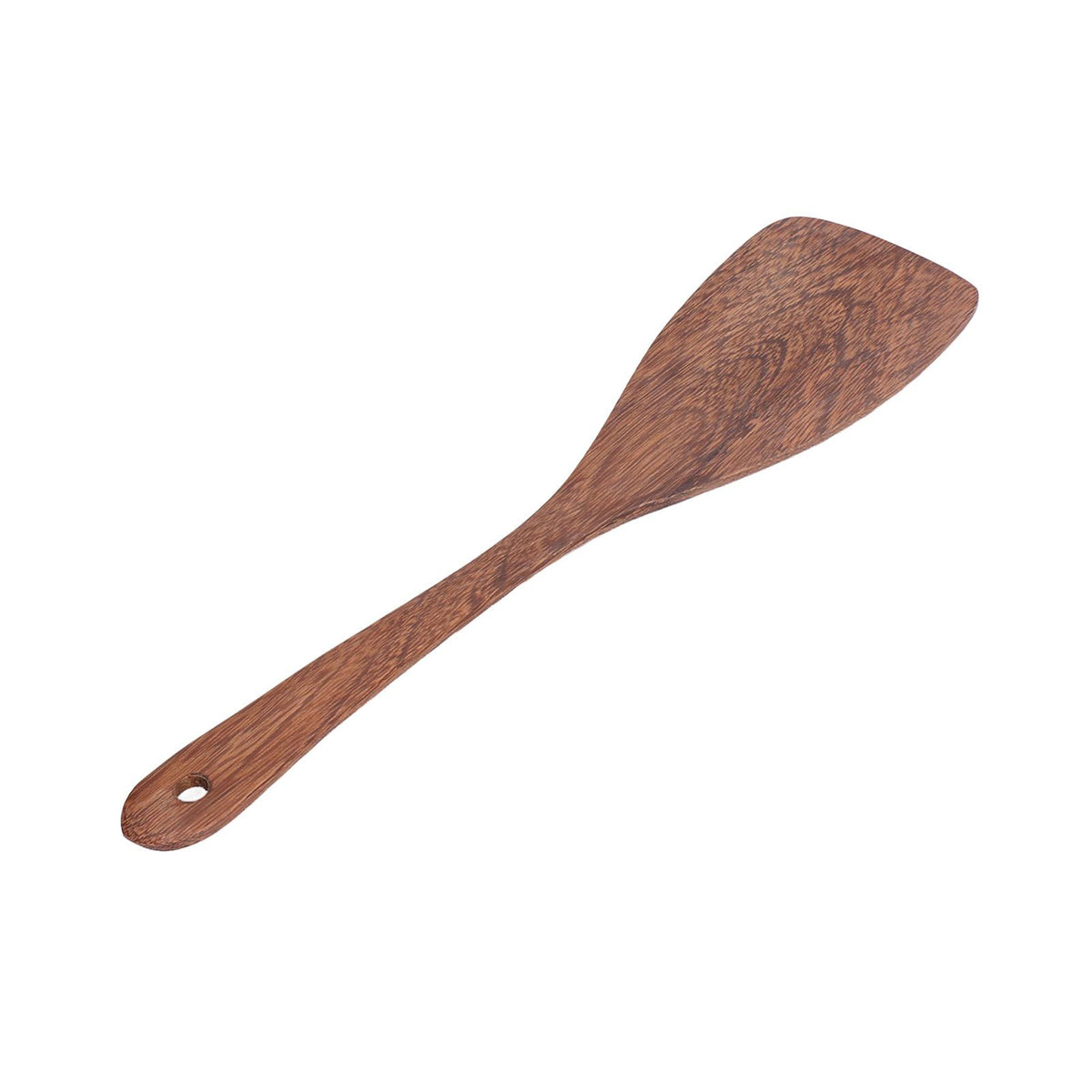 Natural Wood Long Handle Spatula Frying Spatula Round Hole Wall Mounted Kitchen UtensilOblique Spatula