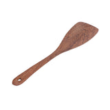 Natural Wood Long Handle Spatula Frying Spatula Round Hole Wall Mounted Kitchen UtensilOblique Spatula - Top-Down View