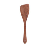 Natural Wood Long Handle Spatula Frying Spatula Round Hole Wall Mounted Kitchen UtensilOblique Spatula - Close-Up Angle