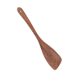 Natural Wood Long Handle Spatula Frying Spatula Round Hole Wall Mounted Kitchen UtensilOblique Spatula
