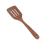 Natural Wood Long Handle Spatula Frying Spatula Round Hole Wall Mounted Kitchen UtensilLeak Spatula