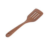 Natural Wood Long Handle Spatula Frying Spatula Round Hole Wall Mounted Kitchen UtensilLeak Spatula
