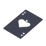 Bottle Opener Innovative Poker Card Shape Stainless Steel Wine Beer Caps Opener for Home Bar PartyBlack - Side View