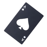 Bottle Opener Innovative Poker Card Shape Stainless Steel Wine Beer Caps Opener for Home Bar PartyBlack
