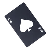 Bottle Opener Innovative Poker Card Shape Stainless Steel Wine Beer Caps Opener for Home Bar PartyBlack - Close-Up Angle
