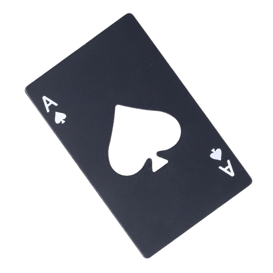 Bottle Opener Innovative Poker Card Shape Stainless Steel Wine Beer Caps Opener for Home Bar PartyBlack