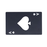 Bottle Opener Innovative Poker Card Shape Stainless Steel Wine Beer Caps Opener for Home Bar PartyBlack - Low Angle