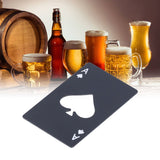 Bottle Opener Innovative Poker Card Shape Stainless Steel Wine Beer Caps Opener for Home Bar PartyBlack