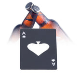 Bottle Opener Innovative Poker Card Shape Stainless Steel Wine Beer Caps Opener for Home Bar PartyBlack