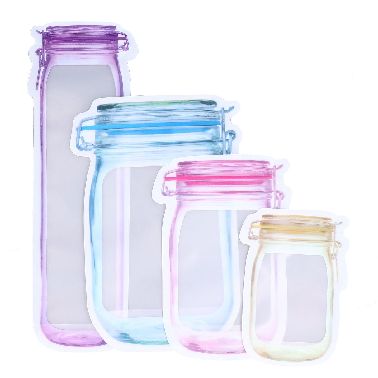 40Pcs Reusable Food Storage Bags Good Leakproofness Large Capacity Zipper Design Portable Snack Packaging Bag for Home