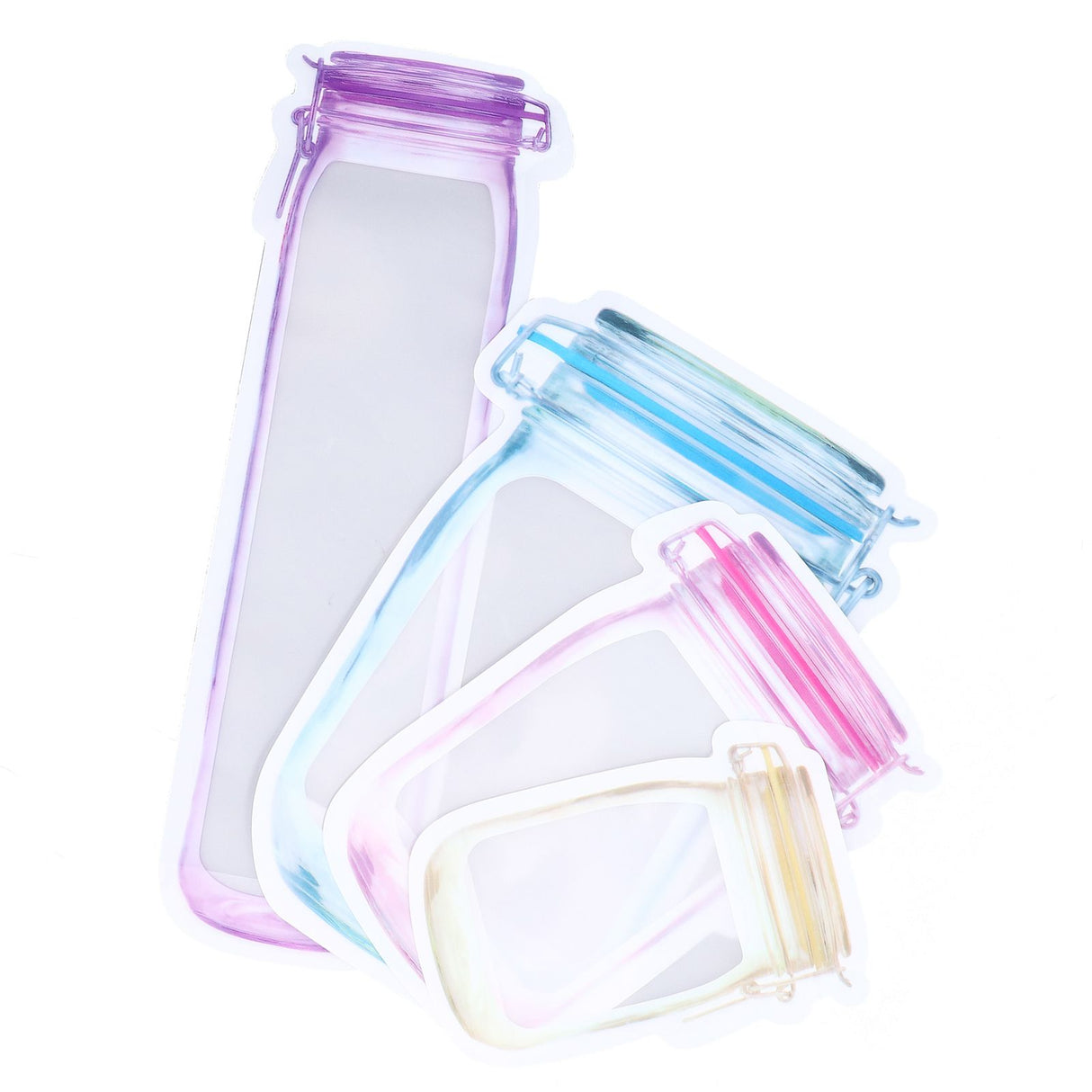 40Pcs Reusable Food Storage Bags Good Leakproofness Large Capacity Zipper Design Portable Snack Packaging Bag for Home