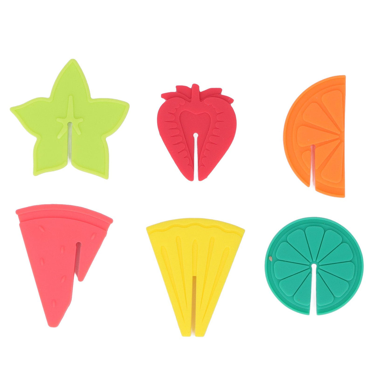 6pcs Wine Glass Marker Silicone Fruit Pattern Harmless Reusable Drink Cup Labels for Bar Party