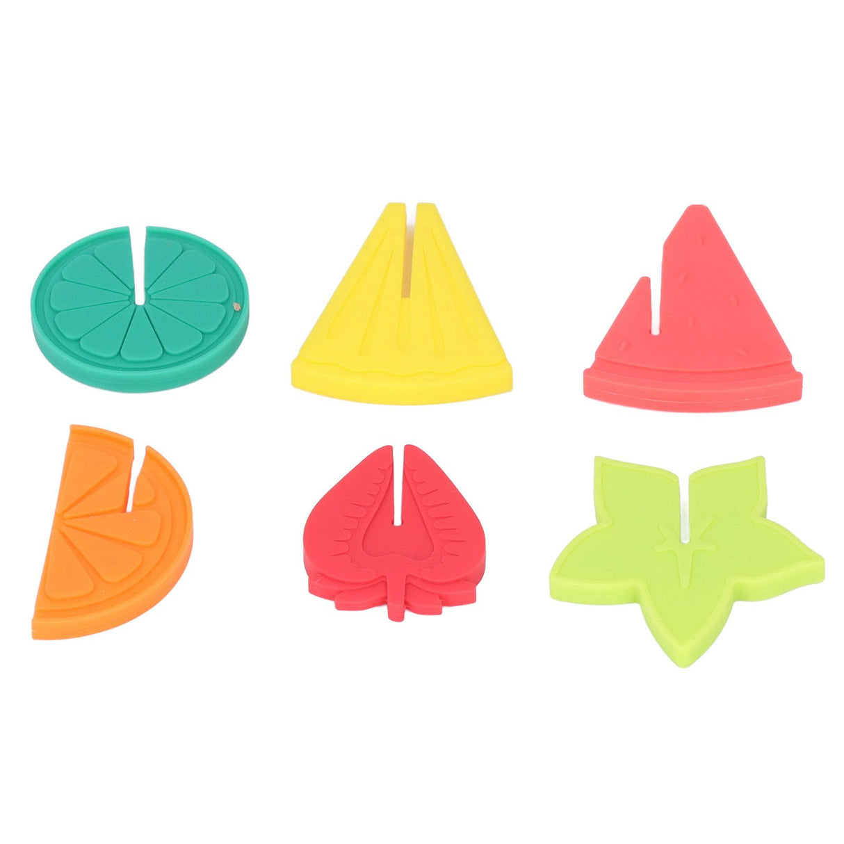 6pcs Wine Glass Marker Silicone Fruit Pattern Harmless Reusable Drink Cup Labels for Bar Party