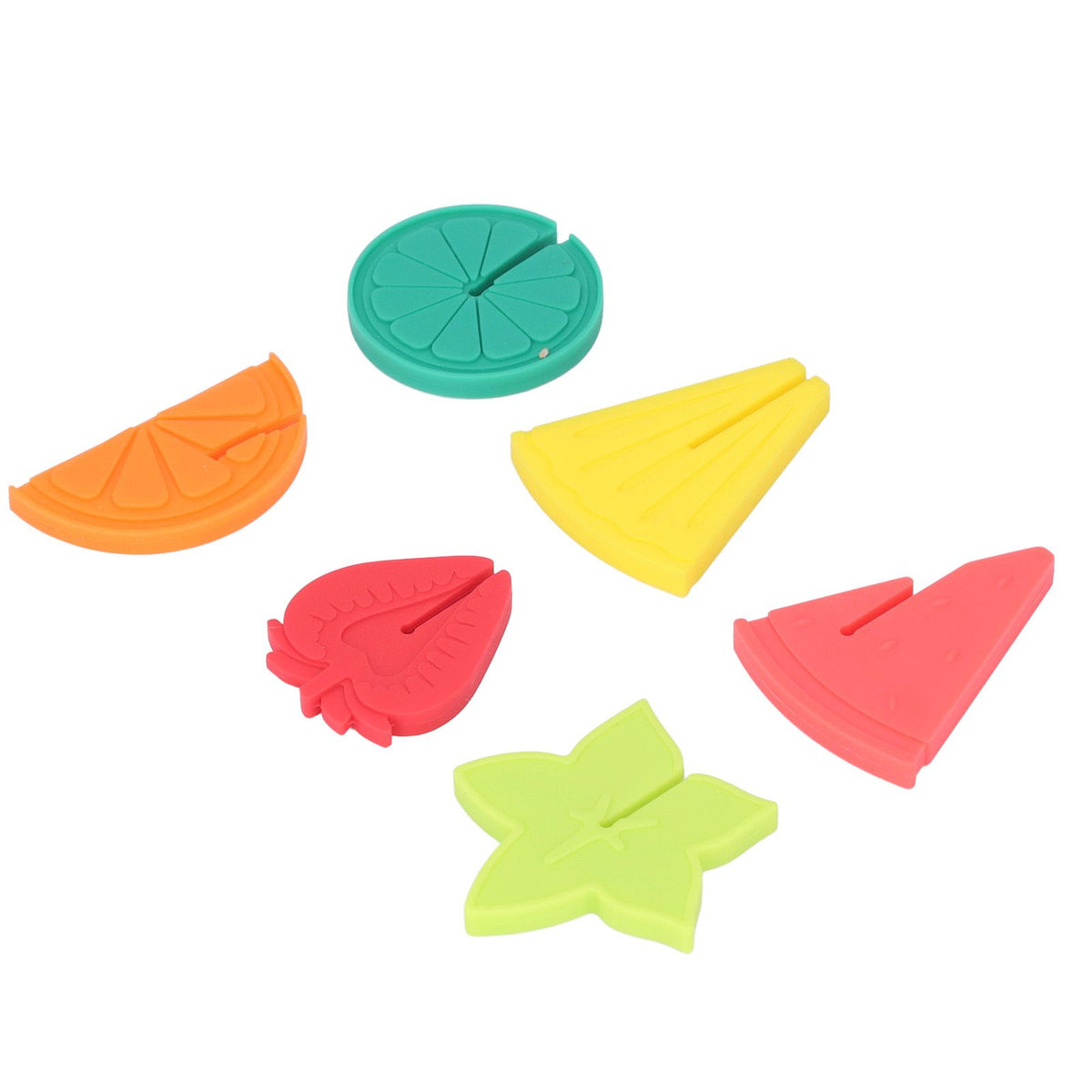 6pcs Wine Glass Marker Silicone Fruit Pattern Harmless Reusable Drink Cup Labels for Bar Party