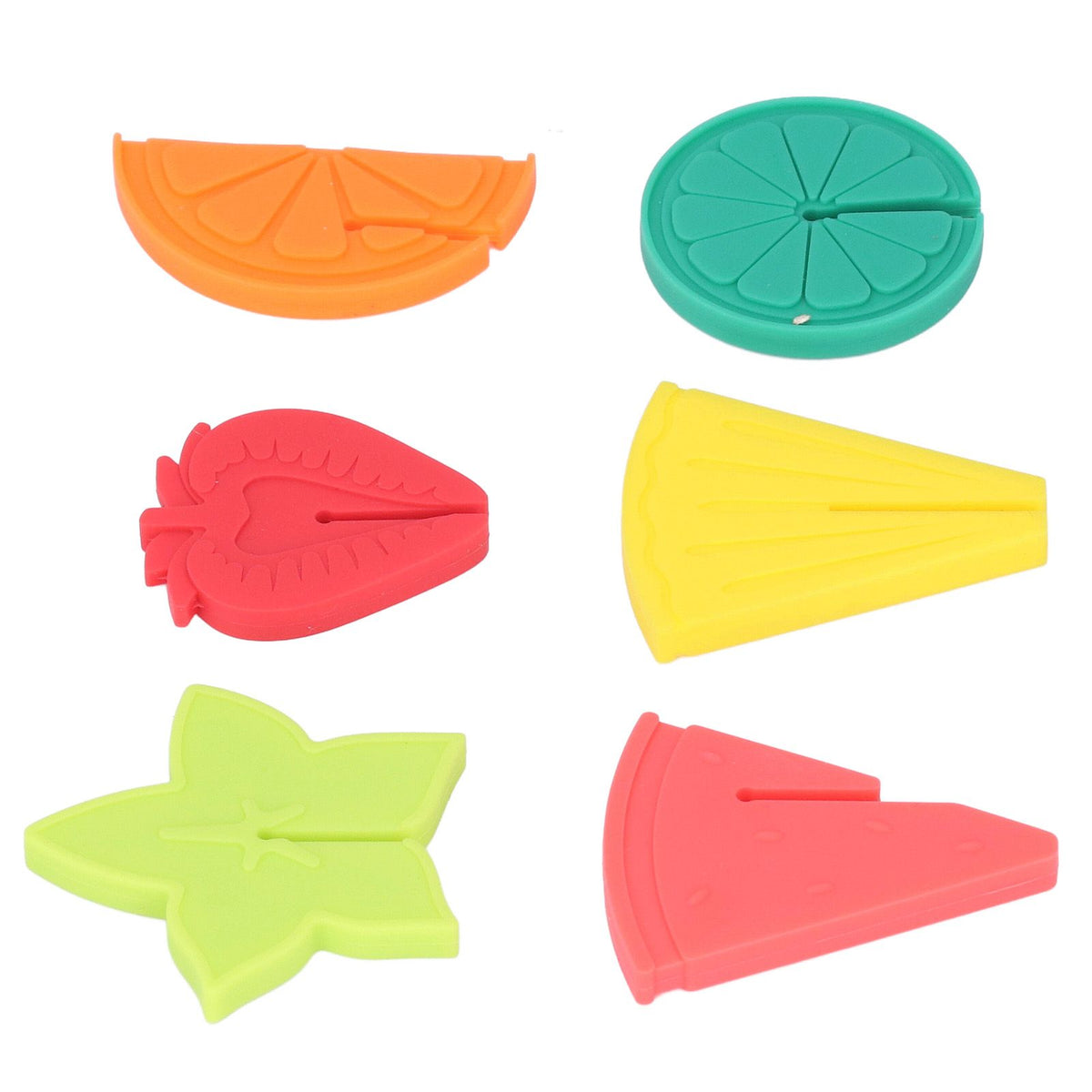 6pcs Wine Glass Marker Silicone Fruit Pattern Harmless Reusable Drink Cup Labels for Bar Party