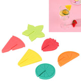 6pcs Wine Glass Marker Silicone Fruit Pattern Harmless Reusable Drink Cup Labels for Bar Party