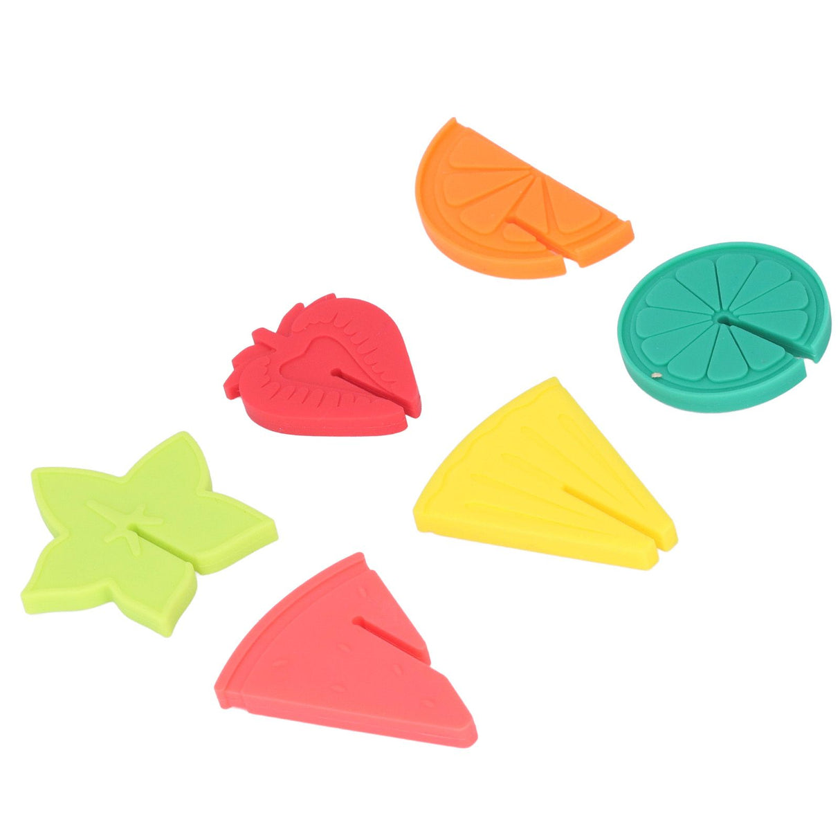 6pcs Wine Glass Marker Silicone Fruit Pattern Harmless Reusable Drink Cup Labels for Bar Party