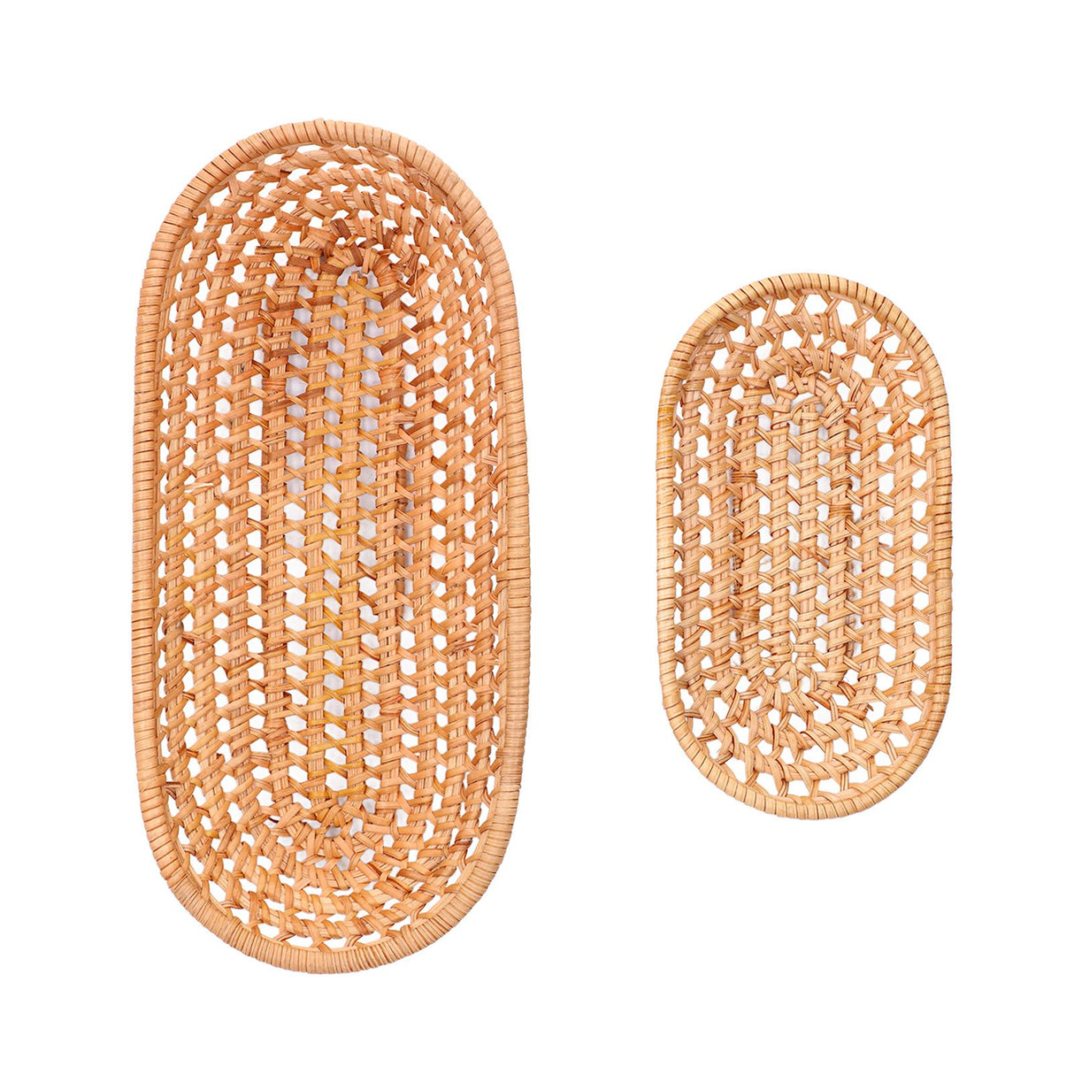 2pcs Bread Basket Handmade Rattan Storage Baskets for Bread Candy Biscuits Finger Food Fruit