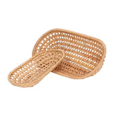2pcs Bread Basket Handmade Rattan Storage Baskets for Bread Candy Biscuits Finger Food Fruit