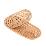 2pcs Bread Basket Handmade Rattan Storage Baskets for Bread Candy Biscuits Finger Food Fruit - Extra Image