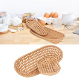 2pcs Bread Basket Handmade Rattan Storage Baskets for Bread Candy Biscuits Finger Food Fruit