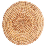 Woven Round Placemat Natural Rattan Braid Hot Insulation Placemat for Large Vessels Hot Dishes Pan Pot16cm / 6.3in